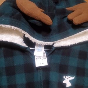 Children's Onsie Pajamas Size XL/14 Green/Black/White